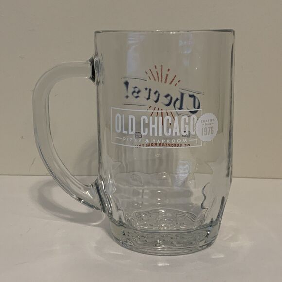 Old Chicago Pizza and Taproom Glass Beer Mug European Road Trip England CHEERS! - Picture 2 of 9